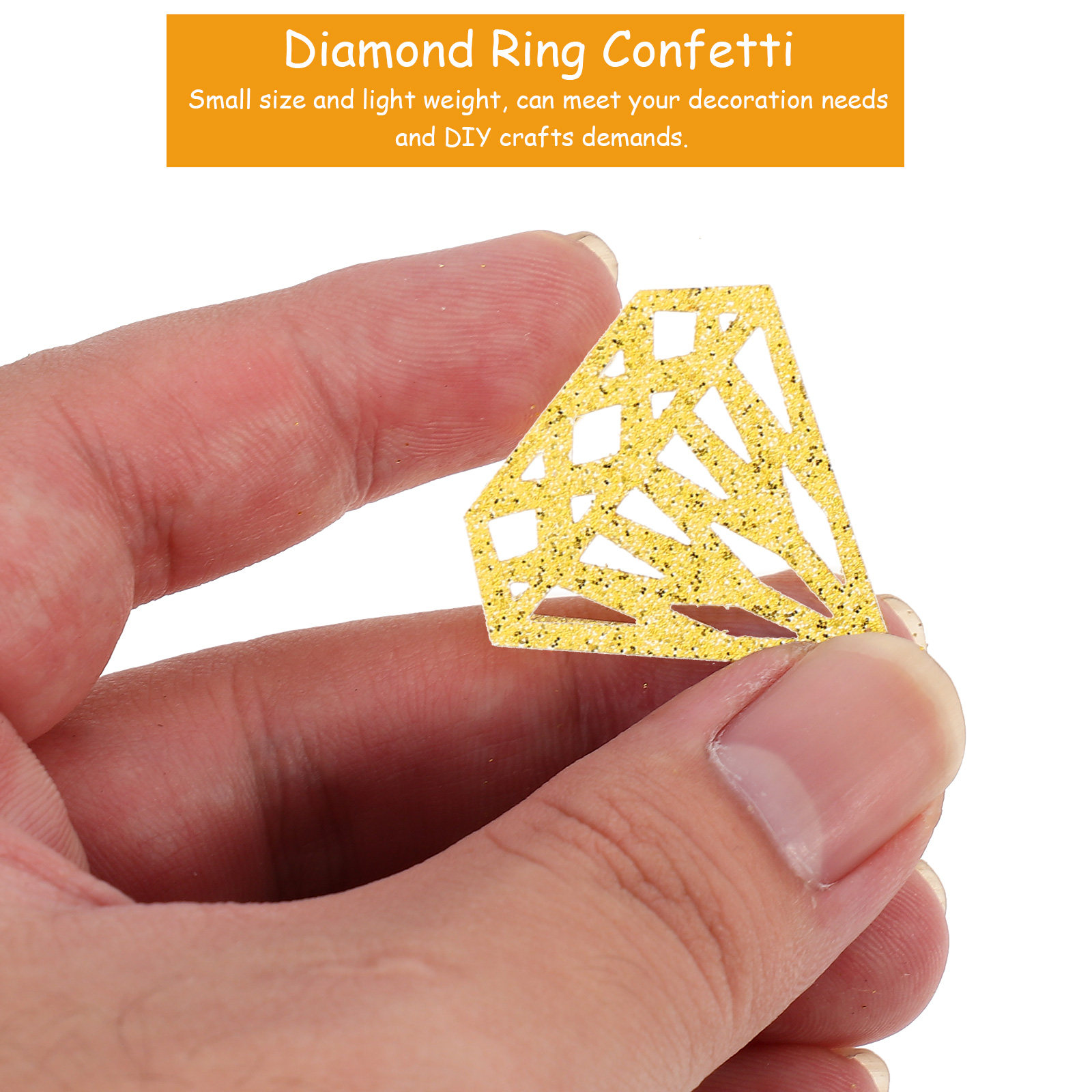 Papercraft Supply Confetti - 300 Stück Verlobungsring-Konfetti, hohle Diamantform, Hochzeits-