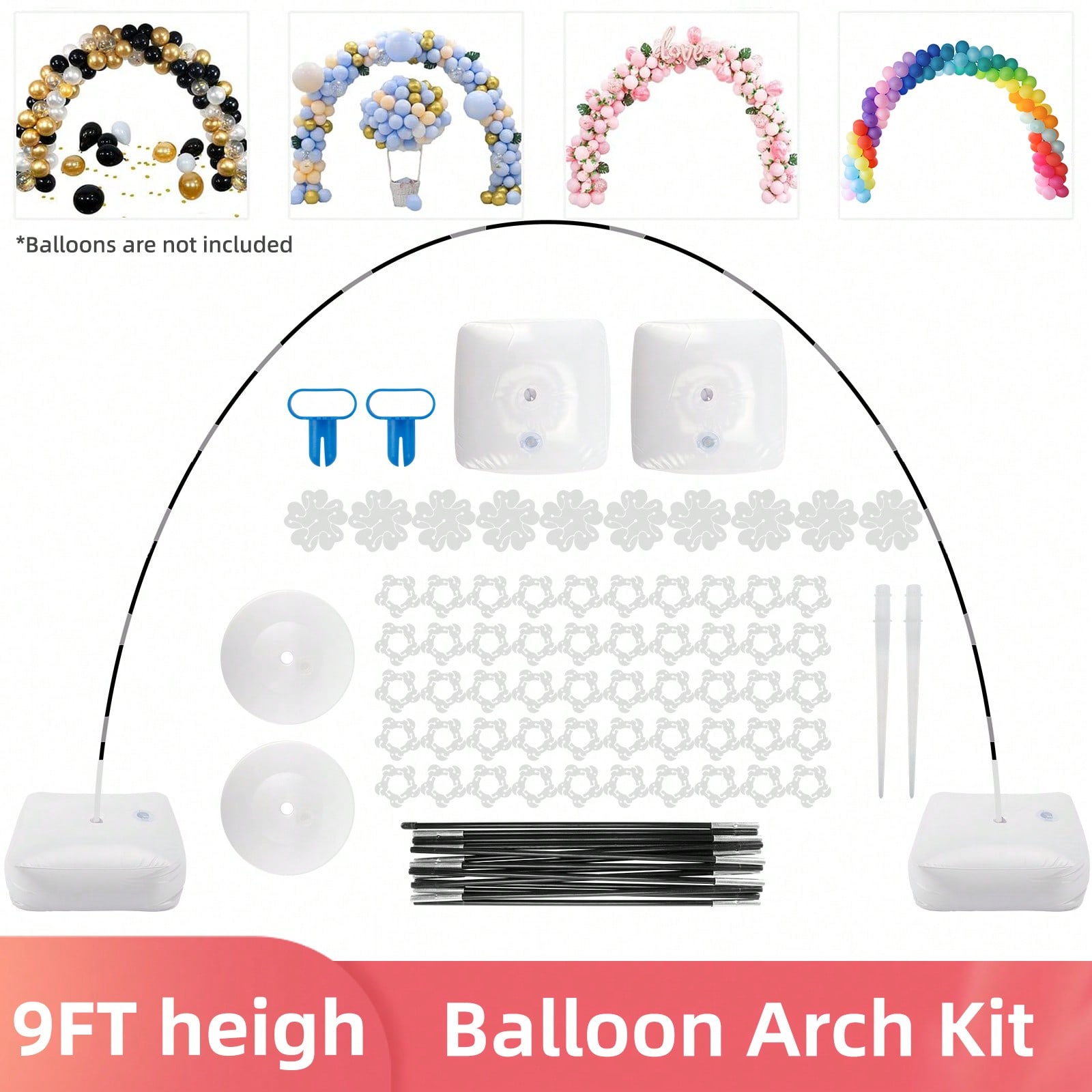 Balloon Arch Kit - 1 Set Ballonbogen-Ständer-Set, 120 Zoll breiter,