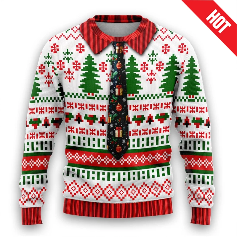 Eve Party - Herren Damen Neujahrs-Sweatshirts 3D Lustiger Anzug-Print