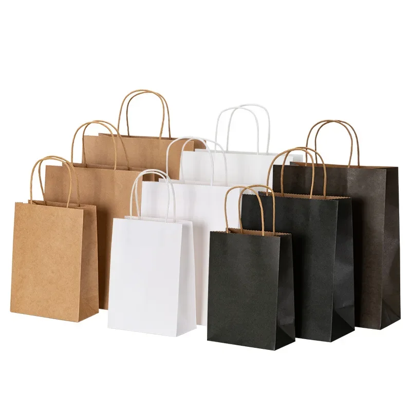 Party Event Supply Store - 10/20/30/40/50 Stück/Set Kraftpapierbeutel mit Griffen Geschenkverpackungsbeutel