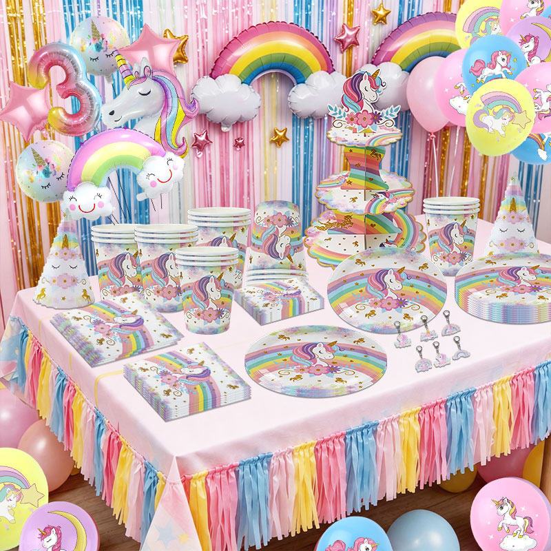 Einhorn-Themen Geburtstags-Dek – Table Cloth Disposable Bewertung und Preis