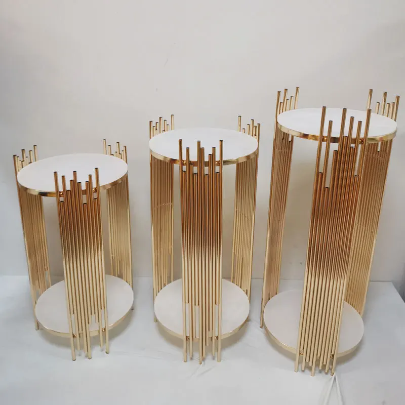 Goldene runde Metallsockel, Ho – Dessert Table Backdrop Bewertung und Preis