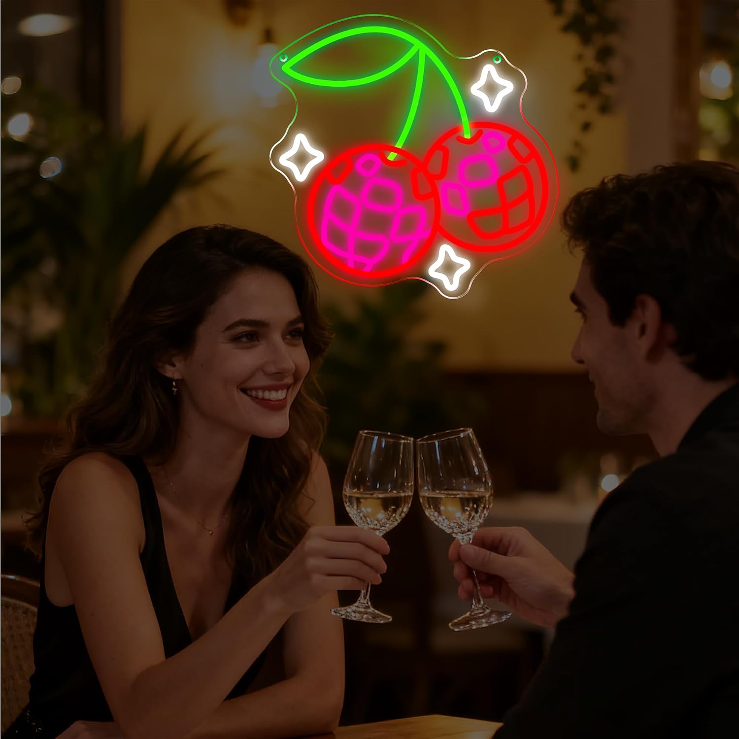 Disco-Kugel-Kirsch-LED-Neonsch – Neon Sign Party Bewertung und Preis